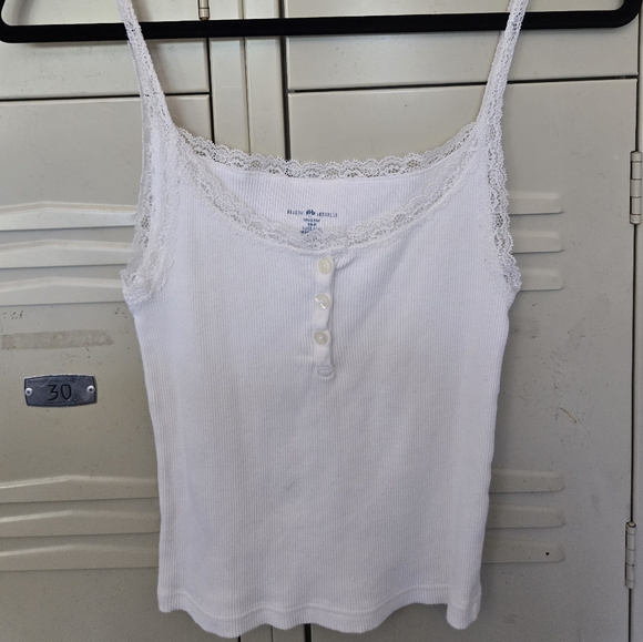 Brandy Melville Tops - Brandy Melville White Lace Button Tank